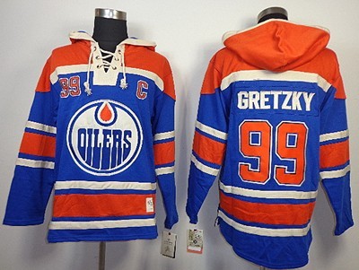 Old Time Hockey Edmonton Oilers #99 Wayne Gretzky Royal Blue Hoodie