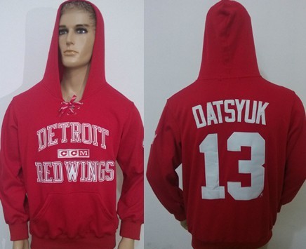 CCM Detroit Red Wings #13 Pavel Datsyuk Red Hoodie