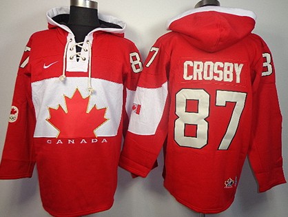 2014 Old Time Hockey Olympics Canada #87 Sidney Crosby Red Hoodie