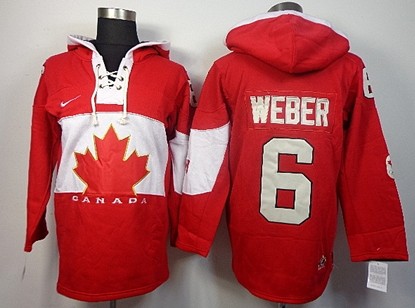 2014 Old Time Hockey Olympics Canada #6 Shea Weber Red Hoodie
