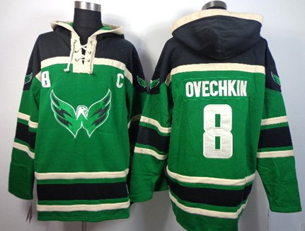 Old Time Hockey Washington Capitals #8 Alex Ovechkin Green Hoodie
