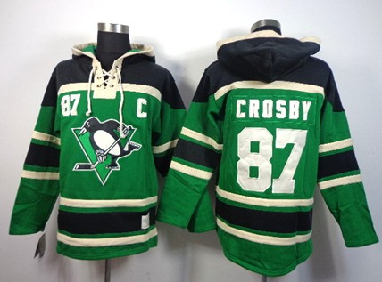 Old Time Hockey Pittsburgh Penguins #87 Sidney Crosby Green Hoodie