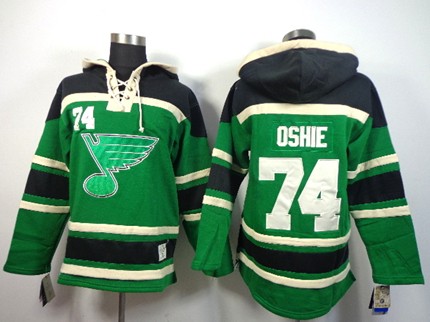 Old Time Hockey St. Louis Blues #74 T.J. Oshie Green Hoodie
