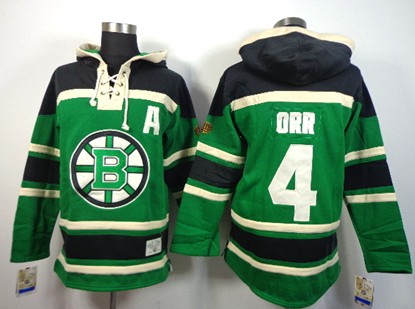 Old Time Hockey Boston Bruins #4 Bobby Orr Green Hoodie