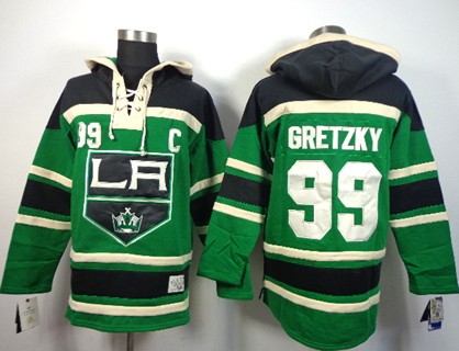 Old Time Hockey Los Angeles Kings #99 Wayne Gretzky Green Hoodie