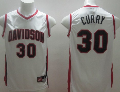 Davidson Wildcats #30 Stephen Curry White Jersey