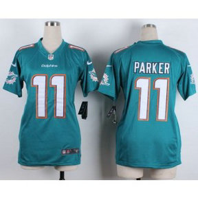 2015 Draft Nike Dolphins 11 DeVante Parker Aqua Green Team Color Women Stitched NFL New  Jersey