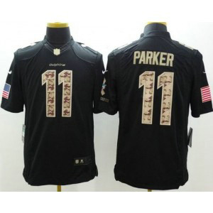 2015 Draft Nike Dolphins 11 DeVante Parker Black Men Stitched NFL Limited Salute to Service Jersey