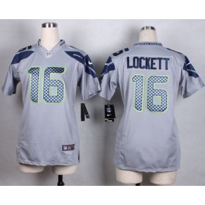 2015 Draft Nike Seahawks 16 Tyler Lockett Grey Alternate Women Stitched NFL  Jersey