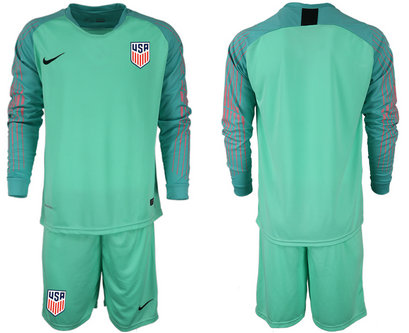 2018-19 USA Green Goalkeeper Long Sleeve Soccer Jersey