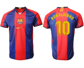 2019-20 Barcelona 10 RONALDINHO Home Thailand Soccer Jersey