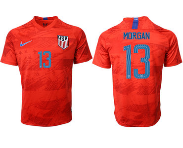 2019-20 USA 13 MORGAN Away Thailand Soccer Jersey