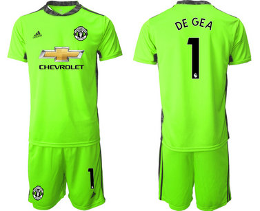 2020-21 Manchester United 1 DE GEA Fluorescent Green Goalkeeper Soccer Jersey