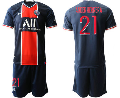 2020-21 Paris Saint-Germain 21 ANDERHERRERA Home Soccer Jerseys