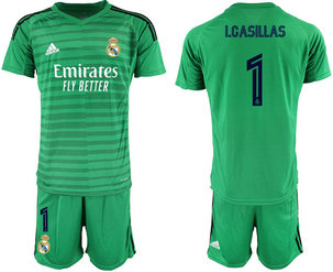 2020-21 Real Madrid 1 I.CASILLAS Green Goalkeeper Soccer Jersey