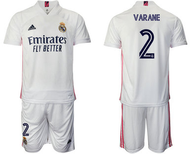 2020-21 Real Madrid 2 VARANE Home Soccer Jersey