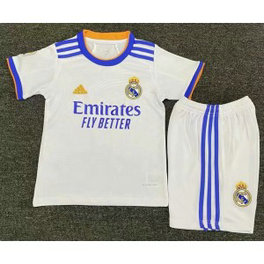 2021-22 LA LIGA Real Madrid 2021-22 Home White Kit For Kids