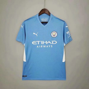 2021-22 Premier League Manchester City Blue Soccer Home Men Jersey