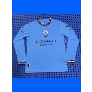 2022-23 Manchester City Long Sleeves Home Soccer Men Jersey