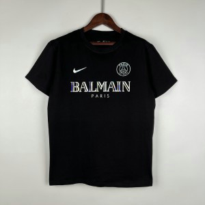 2023_24 PSG PARIS SAINT-GERMAIN Cotton T-Shirt Black Soccer Men Jersey