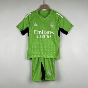 2023_24 Real Madrid Goalkeeper Green Soccer Kids Jersey