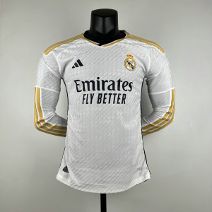2023_24 Real Madrid Home player version Long Sleeve Soccer Men Jersey