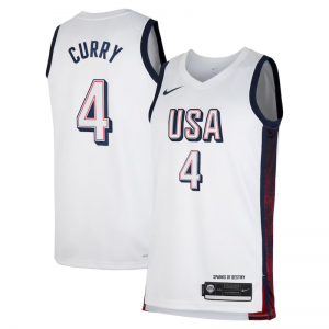2024 Team USA 4 Curry White Jersey