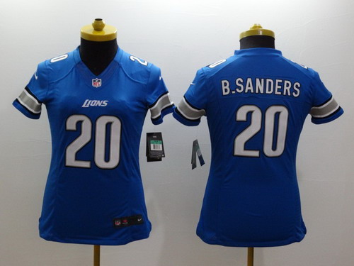 Nike Detroit Lions #20 Barry Sanders Light Blue Limited Womens Jersey
