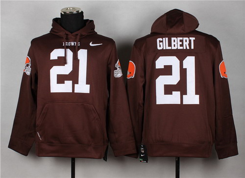 Nike Cleveland Browns #21 Justin Gilbert Brown Hoodie