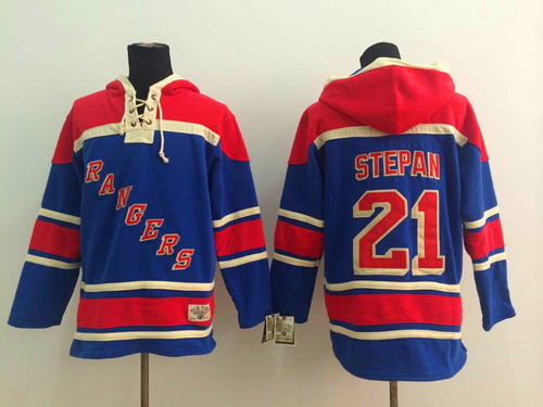 Old Time Hockey New York Rangers #21 Derek Stepan Light Blue Hoodie