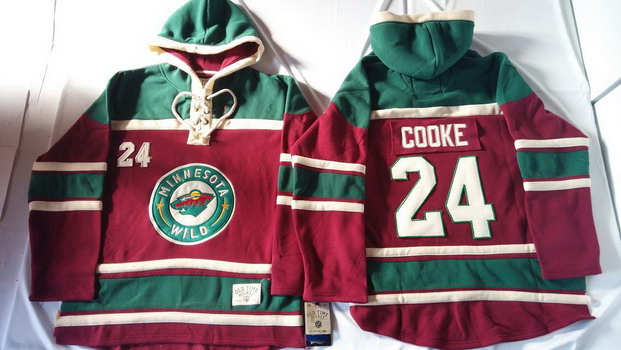 Old Time Hockey Minnesota Wild #24 Matt Cooke Red Hoodie