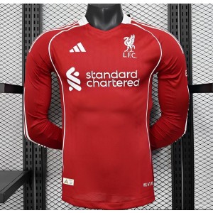 25-26 Liverpool Home Long sleeved Jersey Player Version Slim Fit(Run Smaller) S-4XL