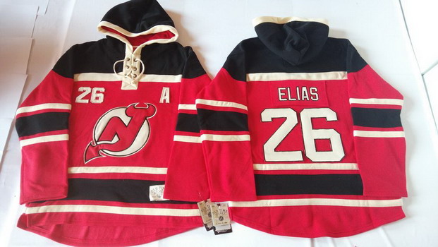 Old Time Hockey New Jersey Devils #26 Patrik Elias Red With Black Hoodie