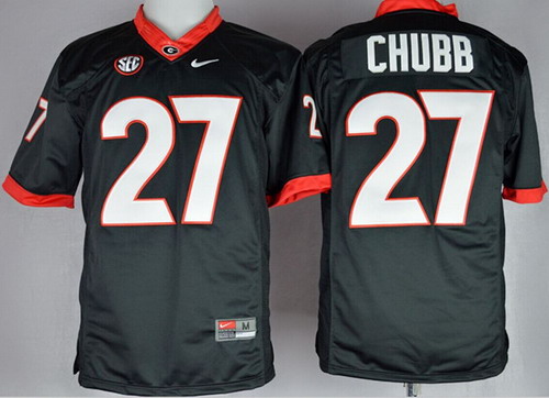 Georgia Bulldogs #27 Nick Chubb 2014 Black Limited Jersey