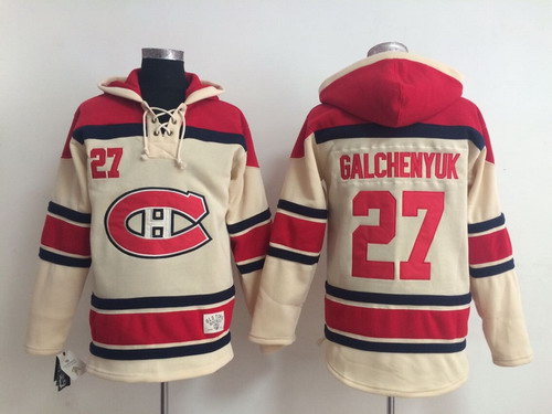 Old Time Hockey Montreal Canadiens #27 Alex Galchenyuk Cream Hoodie