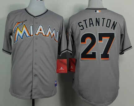 Miami Marlins #27 Mike Stanton Gray Jersey