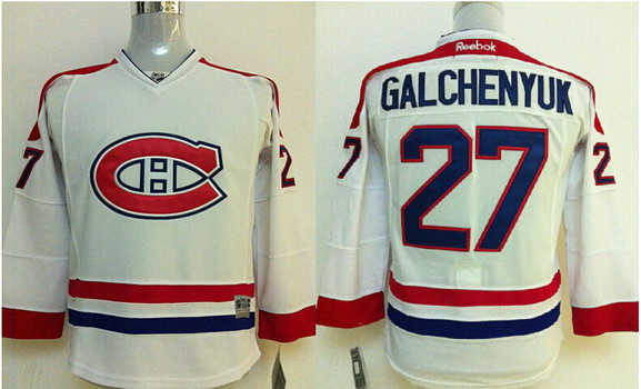 Montreal Canadiens #27 Alex Galchenyuk White Kids Jersey