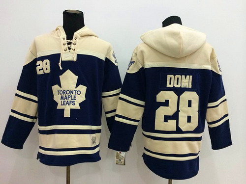 Old Time Hockey Toronto Maple Leafs #28 Tie Domi Navy Blue Hoodie