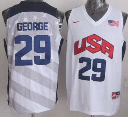 2012 Olympics Team USA #29 Paul George Revolution 30 Swingman White Jersey