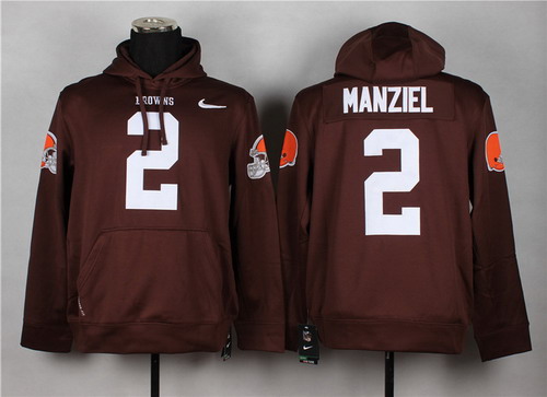 Nike Cleveland Browns #2 Johnny Manziel Brown Hoodie