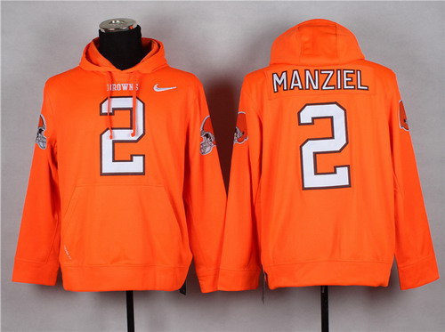 Nike Cleveland Browns #2 Johnny Manziel Orange Hoodie