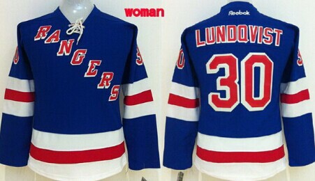 New York Rangers #30 Henrik Lundqvist Light Blue Womens Jersey