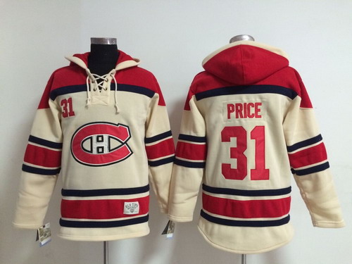 Old Time Hockey Montreal Canadiens #31 Carey Price Cream Hoodie
