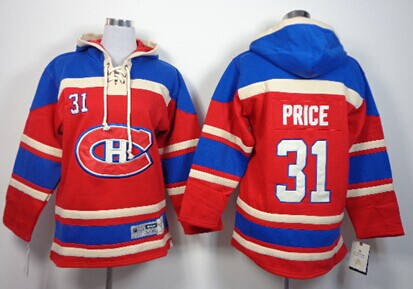 Old Time Hockey Montreal Canadiens #31 Carey Price Red Kids Hoodie
