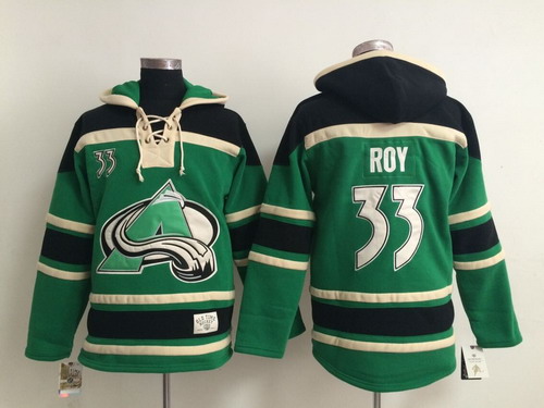 Old Time Hockey Colorado Avalanche #33 Patrick Roy Green Hoodie