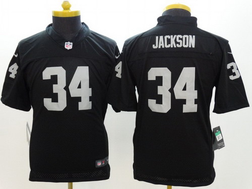 Nike Oakland Raiders #34 Bo Jackson Black Limited Kids Jersey