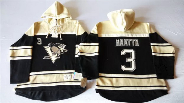 Old Time Hockey Pittsburgh Penguins #3 Olli Maatta Black Hoodie