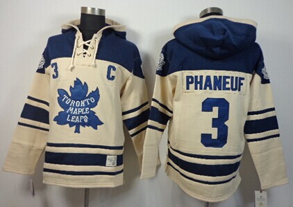 Old Time Hockey Toronto Maple Leafs #3 Dion Phaneuf Cream Hoodie