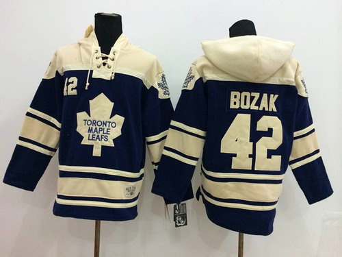 Old Time Hockey Toronto Maple Leafs #42 Tyler Bozak Navy Blue Hoodie