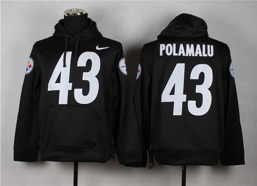 Nike Pittsburgh Steelers #43 Troy Polamalu Black Hoodie